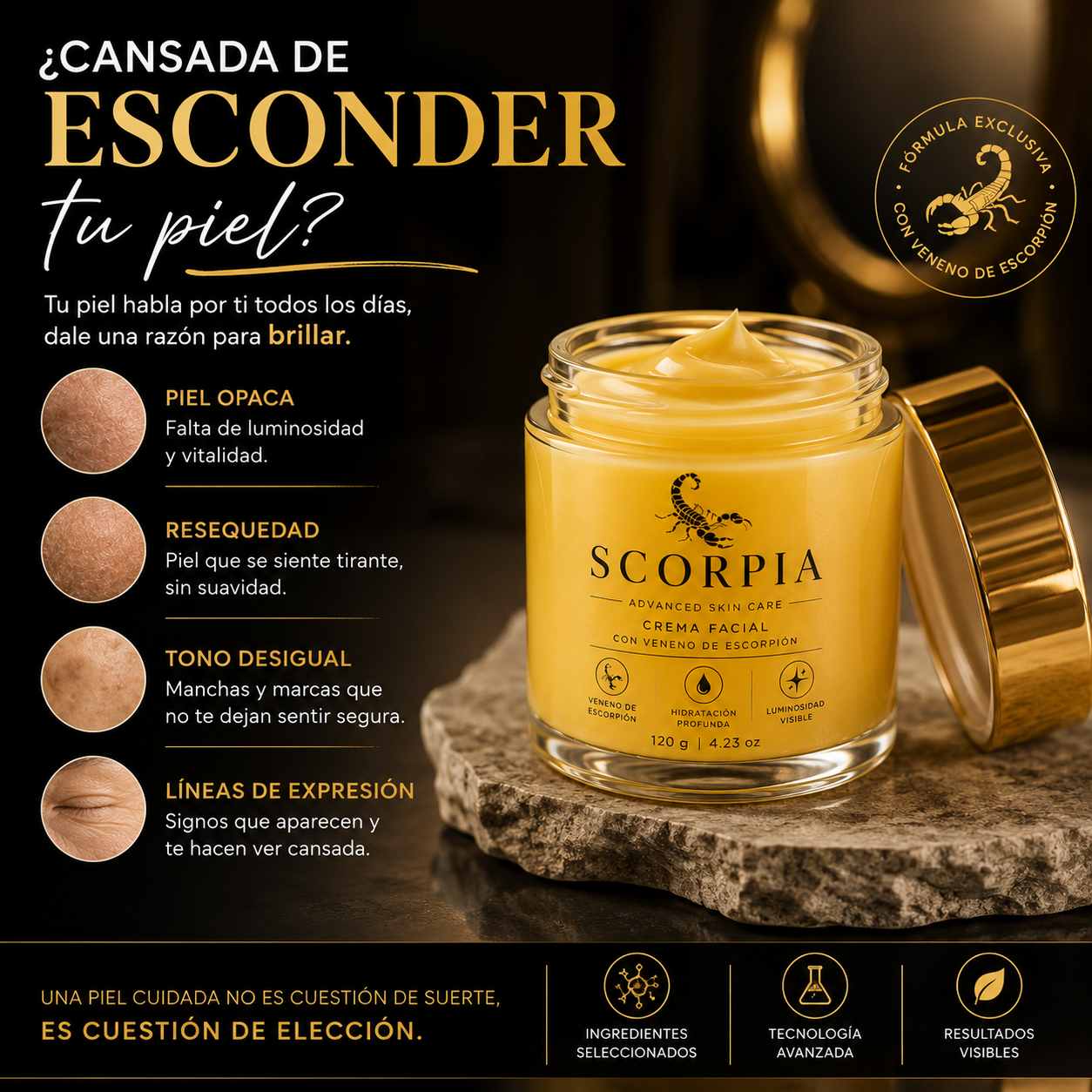 SCORPIA - LA PRIMERA CREMA PREMIUM INSPIRADA EN EL PODER DEL VENENO DEL ESCORPION