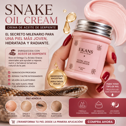 EKANS - CREMA DE ACEITE DE SERPIENTE PARA UN ROSTRO MAS JOVEN