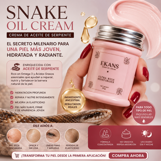 EKANS - CREMA DE ACEITE DE SERPIENTE PARA UN ROSTRO MAS JOVEN