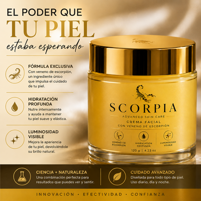SCORPIA  - LA PRIMERA CREMA PREMIUM INSPIRADA EN EL PODER DEL VENENO DEL ESCORPION