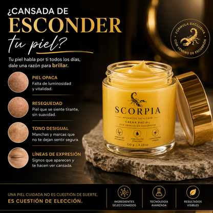 SCORPIA  - LA PRIMERA CREMA PREMIUM INSPIRADA EN EL PODER DEL VENENO DEL ESCORPION