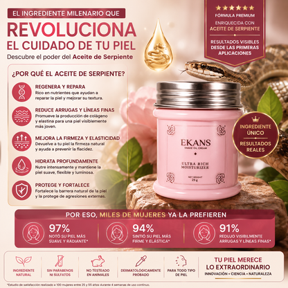 EKANS - CREMA DE ACEITE DE SERPIENTE PARA UN ROSTRO MAS JOVEN