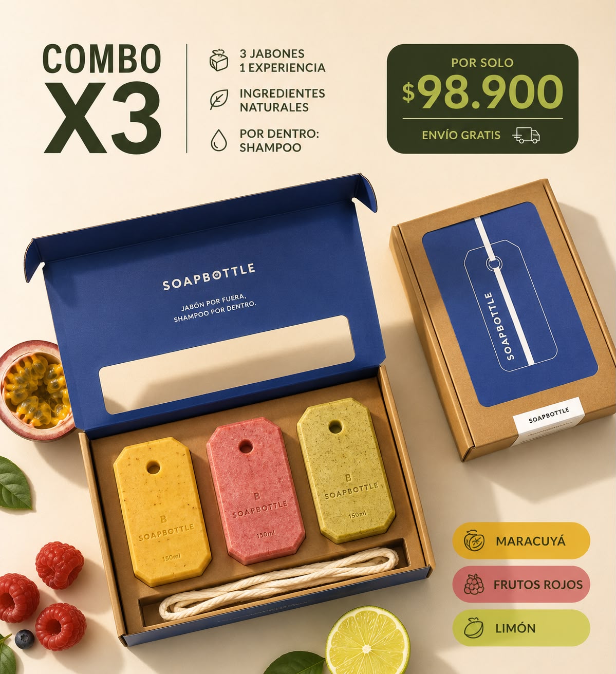 SOAPBOTTLE™ - EL SHAMPPO QUE DEJA HUELLA EN TI, NO EN EL PLANETA.